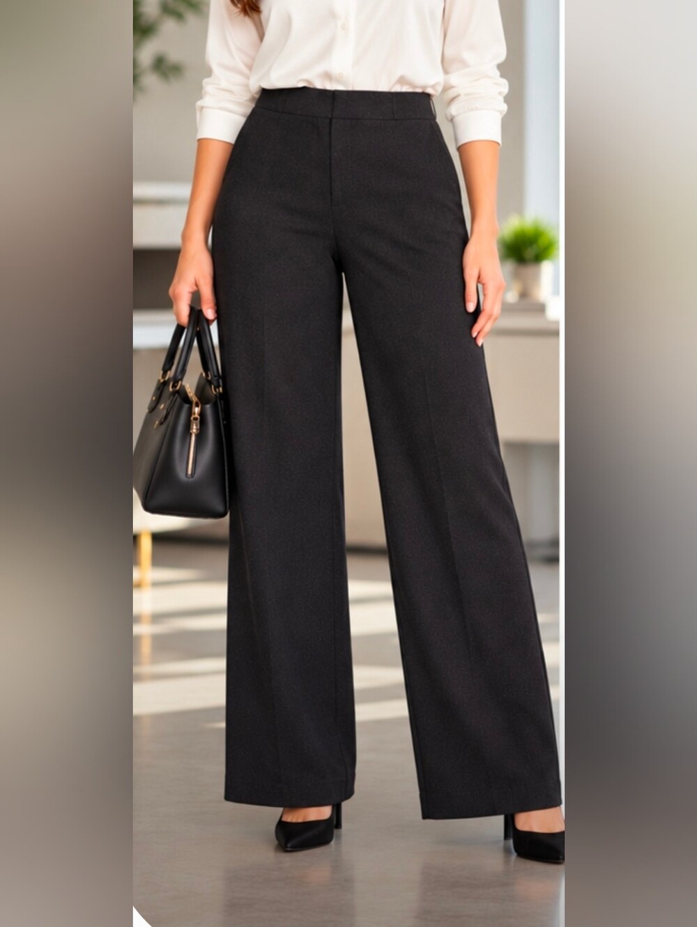 Mario Serrani Straight Leg Trousers in Black Size 16